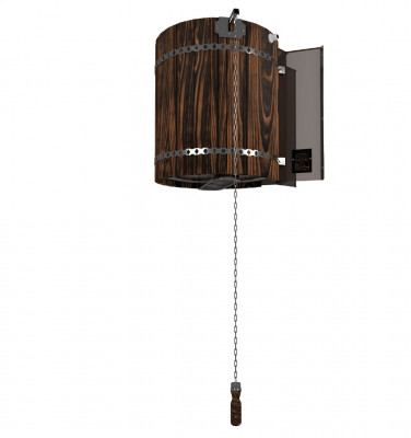 Обливное устройство Ливень с деревянным обрамлением - лиственница темная