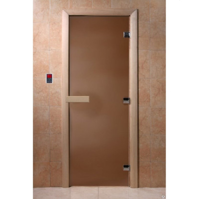 Дверь для бани 1900*700 бронза матовая - теплая ночь (коробка листва)