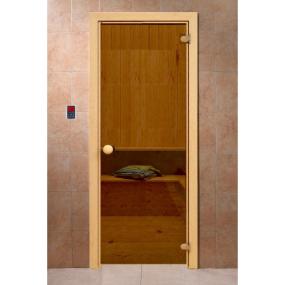 Дверь для бани 2050*800 бронза (коробка осина)