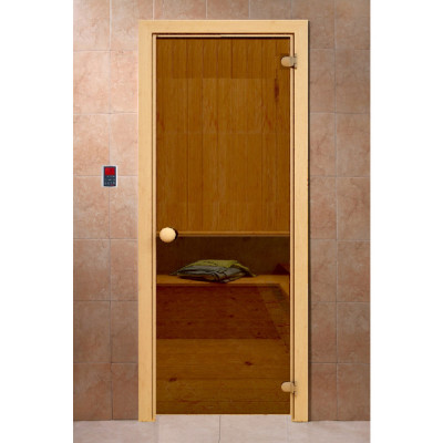 Дверь для бани 1900*700 бронза матовая (коробка хвоя)